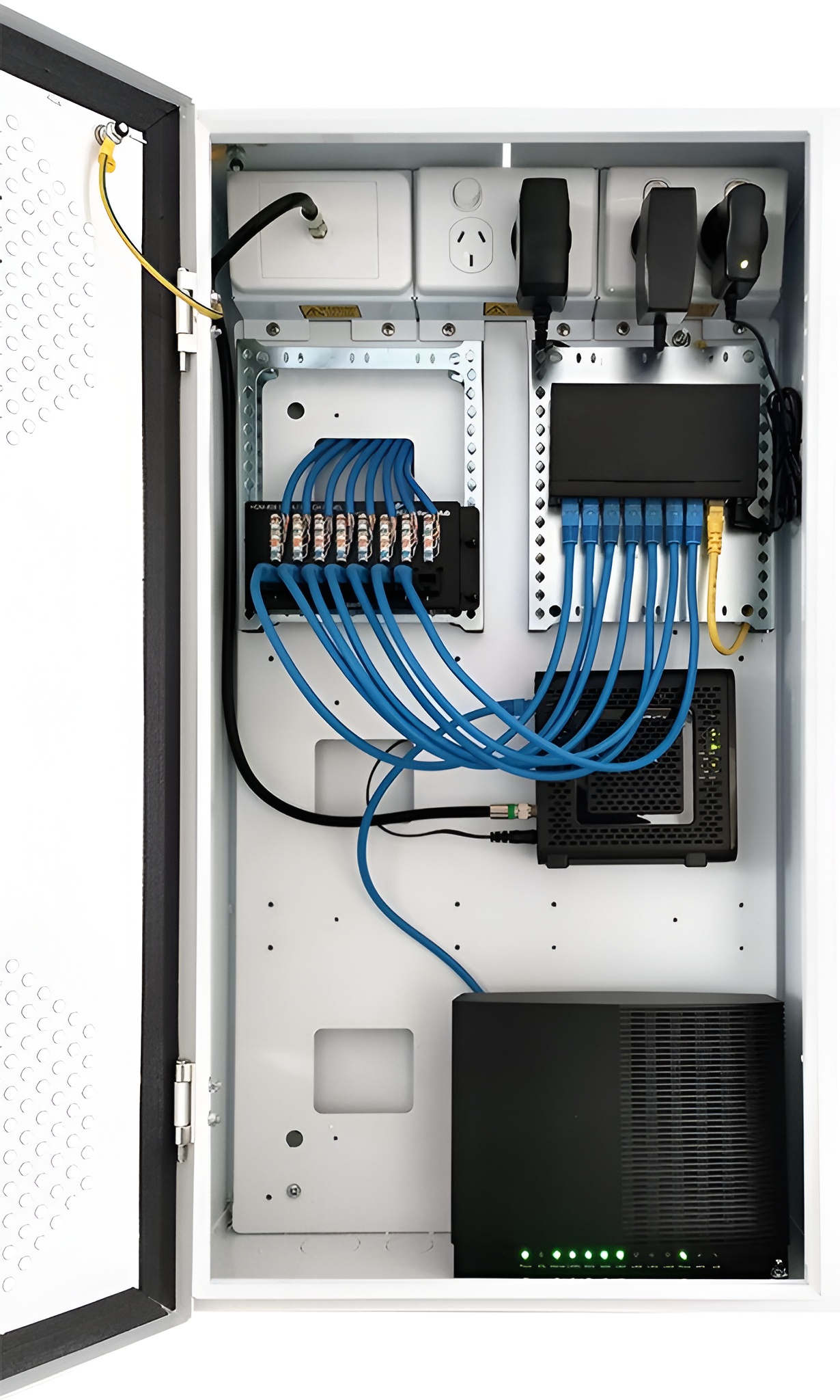 Central home network cabinet.