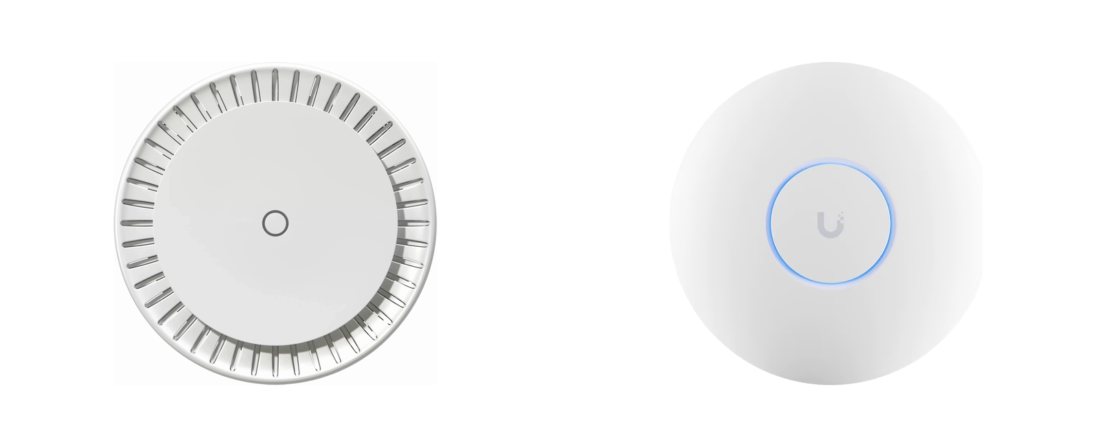 PoE-powered ceiling access point.