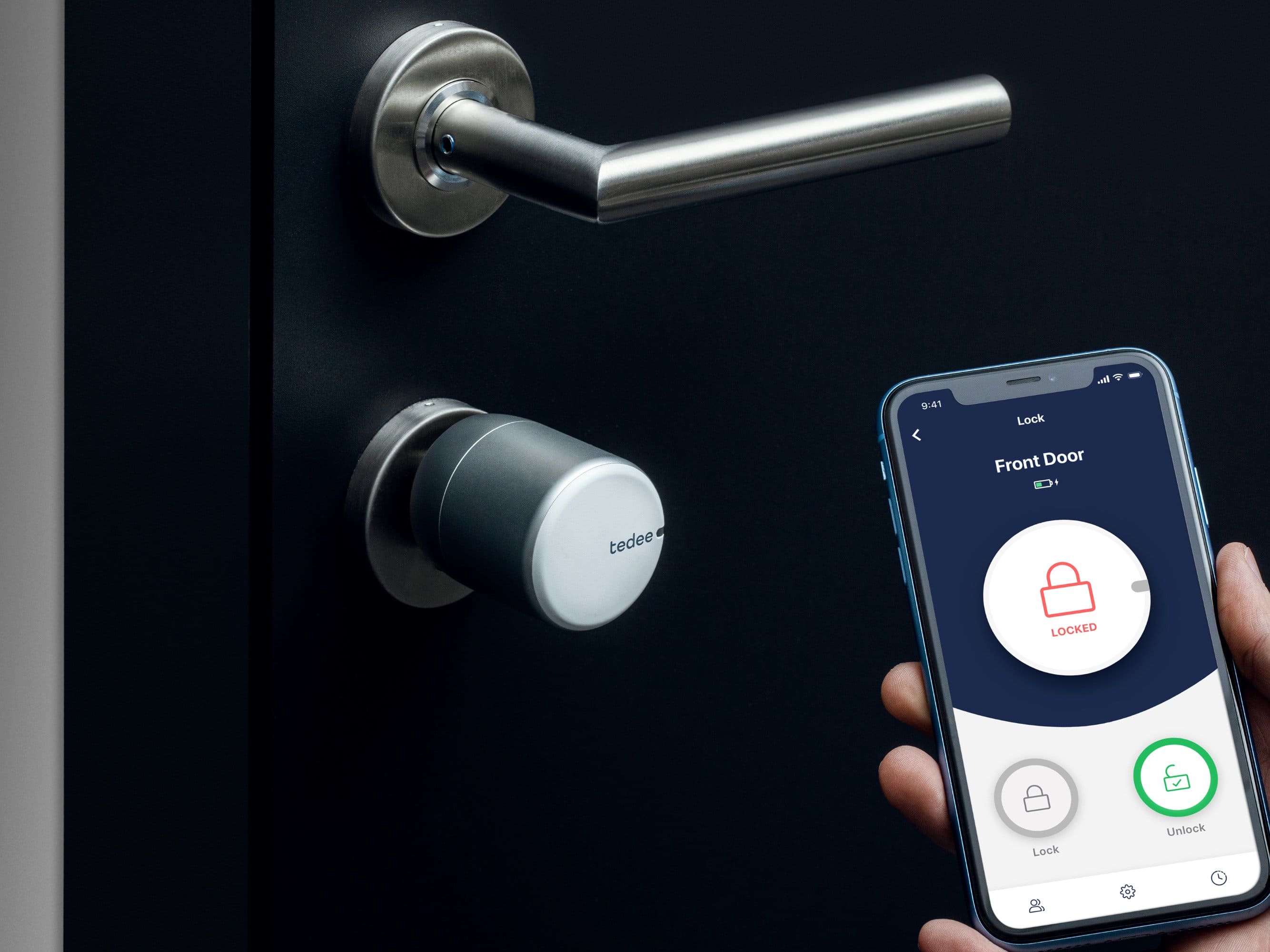 Smart lock control through a mobile app