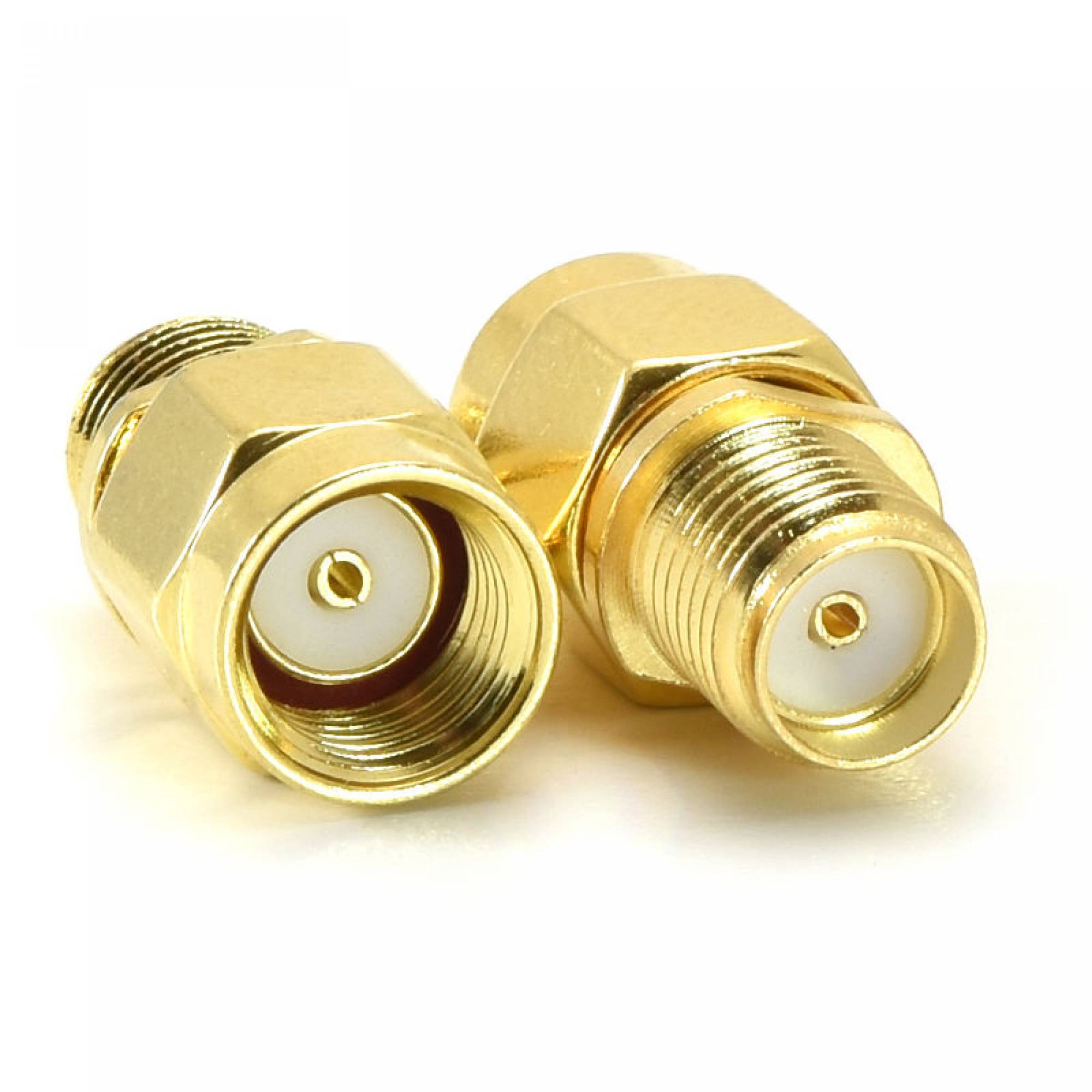 Adaptateurs SMA Mâle Vers RP-SMA Femelle - Lot De 5 Connecteurs Coaxiaux RF, Laiton Plaqué Or, 50 Ohm, 0-6 GHz - Pour Antennes, Câbles Et Appareils Sans Fil - 8