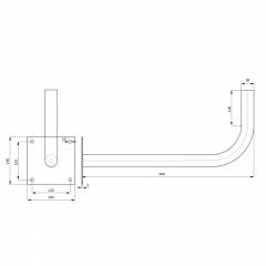 Metal Wall Mount Bracket Ø38mm L600