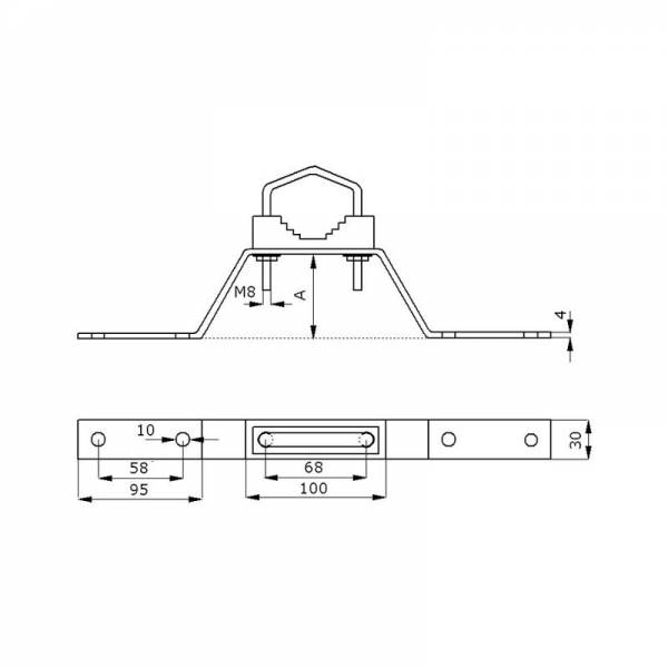 Metal Mounting Bracket for Mast 7 cm 2-pack