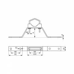Metal Mounting Bracket for Mast 15 cm 2-pack