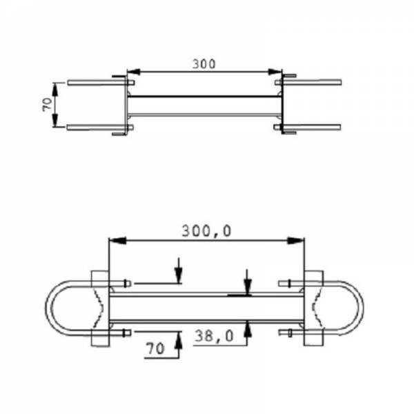 Mounting Bracket for Mast Fixation 30cm