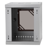 Rack Cabinet 10" 6U, 300mm, Glass Door, Gray