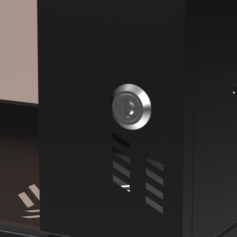 Rack Cabinet 19" 4U, 350mm, Glass Door, Black