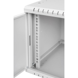 Rack Cabinet 19" 6U, 350mm, Glass Door, Gray