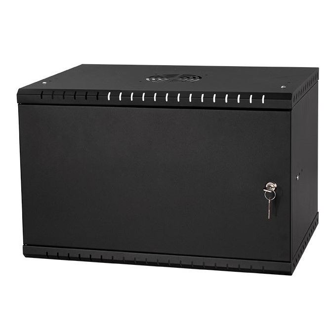 Rack Cabinet 19" 6U, 350mm, Full Door, Black