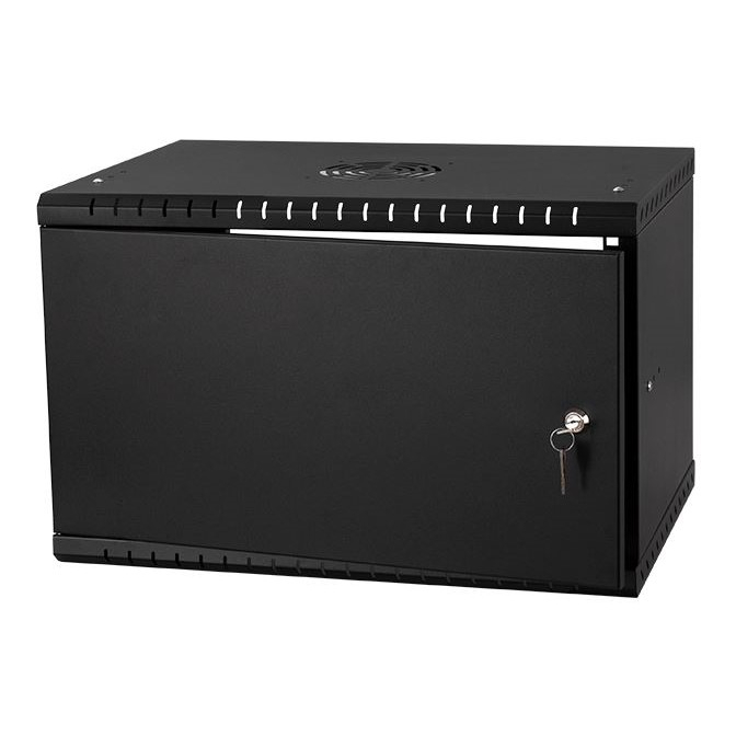 Rack Cabinet 19" 6U, 350mm, Full Door, Black