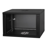 Rack Cabinet 19" 6U, 350mm, Full Door, Black