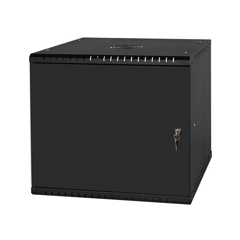 Rack Cabinet 19" 9U, 450mm, Metal Door, Black