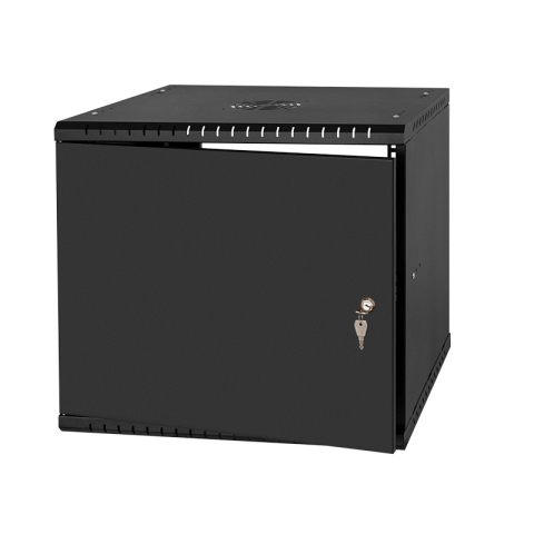 Rack Cabinet 19" 9U, 450mm, Metal Door, Black