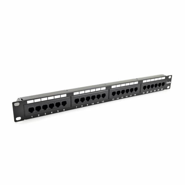 Patch Panel Cat5e UTP 24-Port RJ-45 19" 1U Black