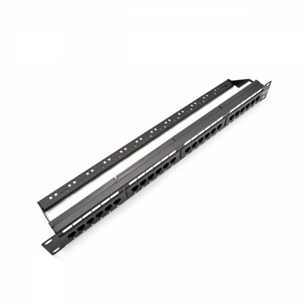 Patch Panel Cat5e UTP 24-Port RJ-45 19" 1U Black