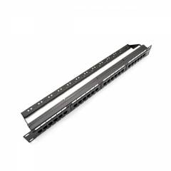 Patch Panel Cat5e UTP 24-Port RJ-45 19" 1U Black
