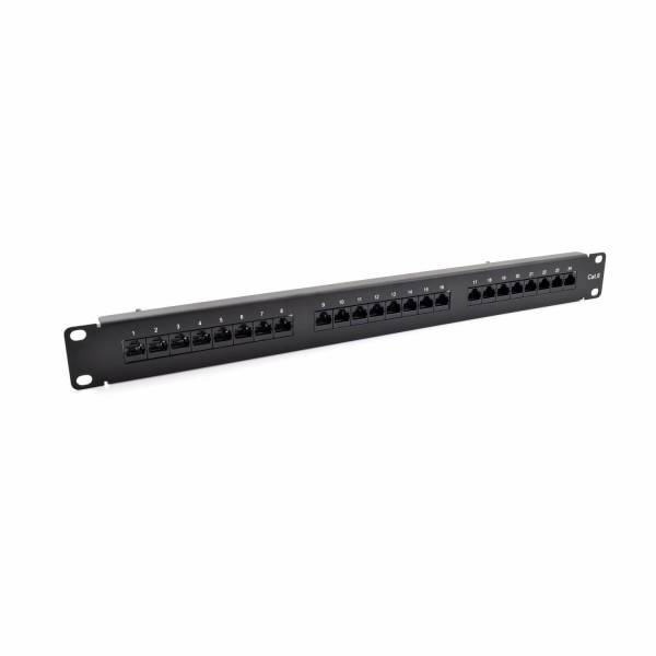 Patch Panel Cat6 UTP 24-Port RJ-45 19" 1U with Shelf