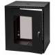 Rack Cabinet 19" 12U, 450mm, Glass Door, Black