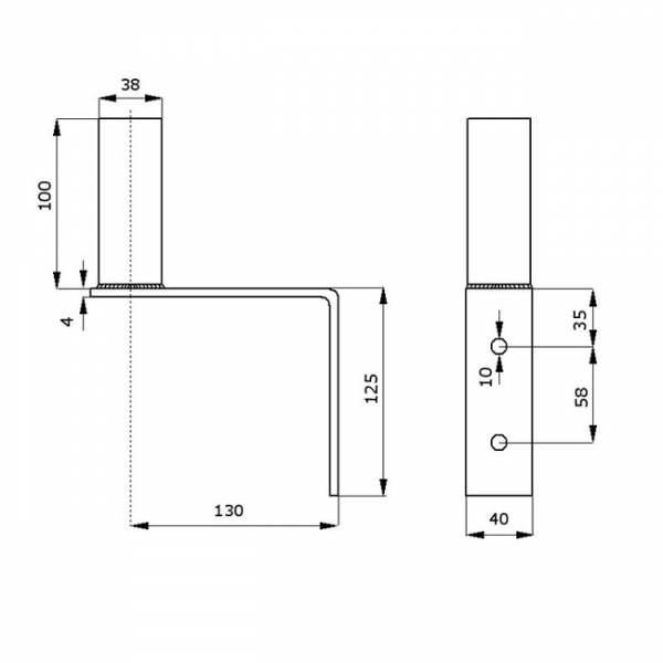 Mini Wall Mount Bracket Ø38mm L110