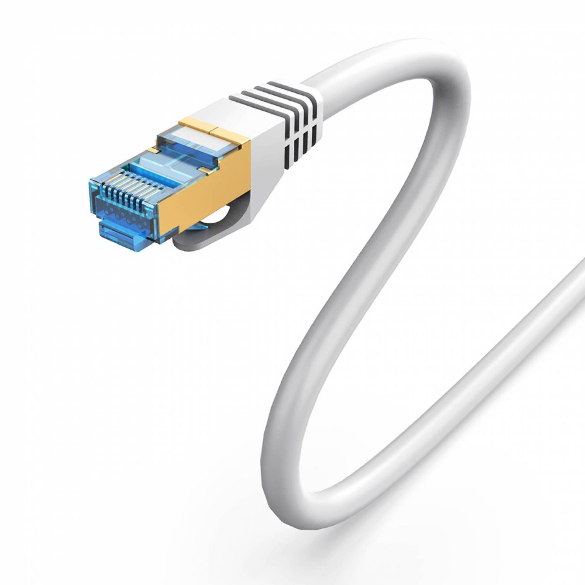 CA7 SSTP フラットパッチコード 2m ホワイト Patch Cable SSTP Cat7 2m Grey | Getic