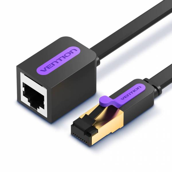 Flat Extension Patch Cable Cat7 2m Black