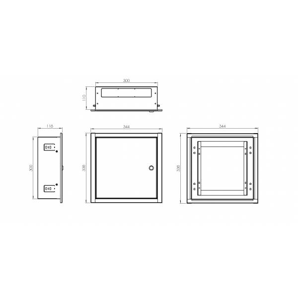 Flush-mounted Case OMP3 White 300x300x120