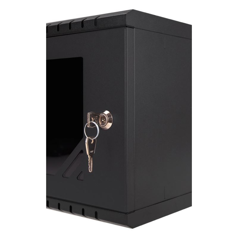 Rack Cabinet 10" 4U, 280mm, Glass Door, Black