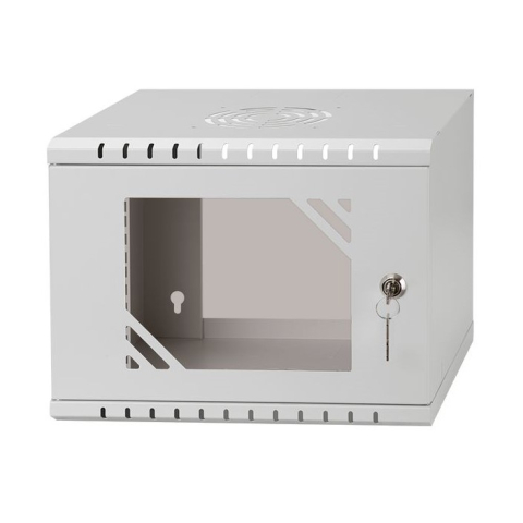 Rack Cabinet 10" 4U, 280MM Glass Door, Grey