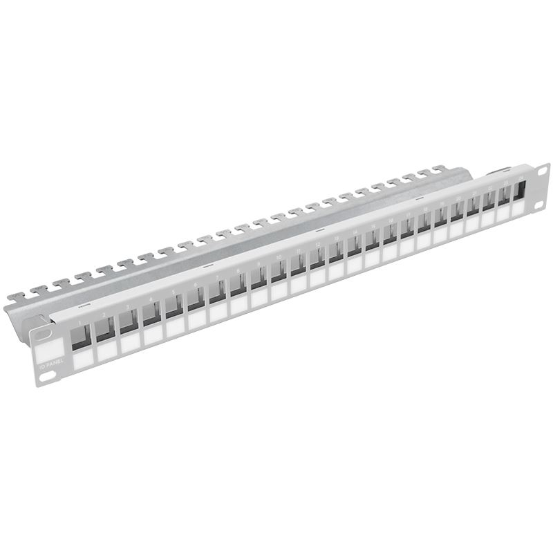 Modular patch panel 24-Port 19" 1U Gray