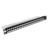 Modular patch panel 24-Port 19" 1U Black