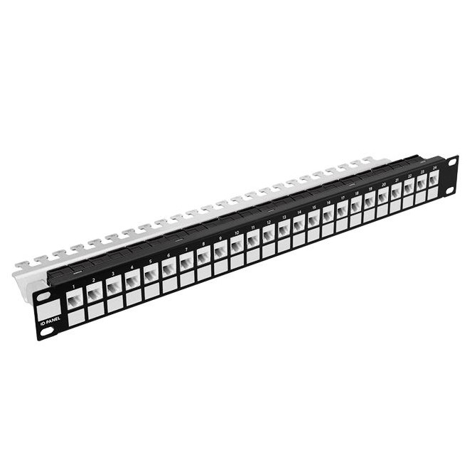 Modular patch panel 24-Port 19" 1U Black