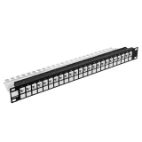 Modular patch panel 24-Port 19" 1U Black