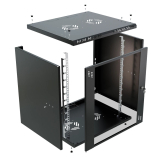 Rack Cabinet 19" 12U, 450mm, Glass Door, Black