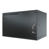 Rack Cabinet 19" 6U, 350mm, Metal Door, Black