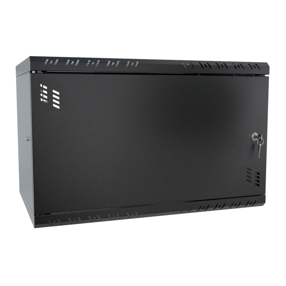 Rack Cabinet 19" 6U, 350mm, Metal Door, Black