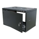 Rack Cabinet 19" 6U, 350mm, Metal Door, Black