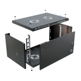 Rack Cabinet 19" 6U, 350mm, Metal Door, Black