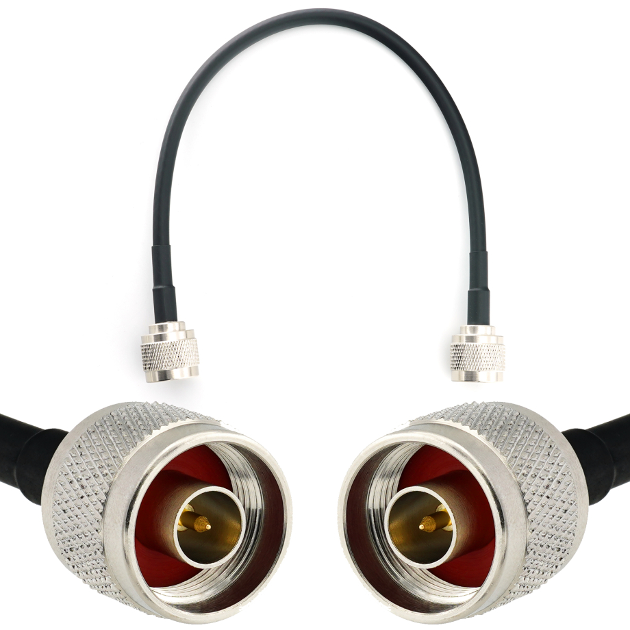 N Male to N Male 30cm Coaxial Cable — HF240 (LMR240 equivalent)