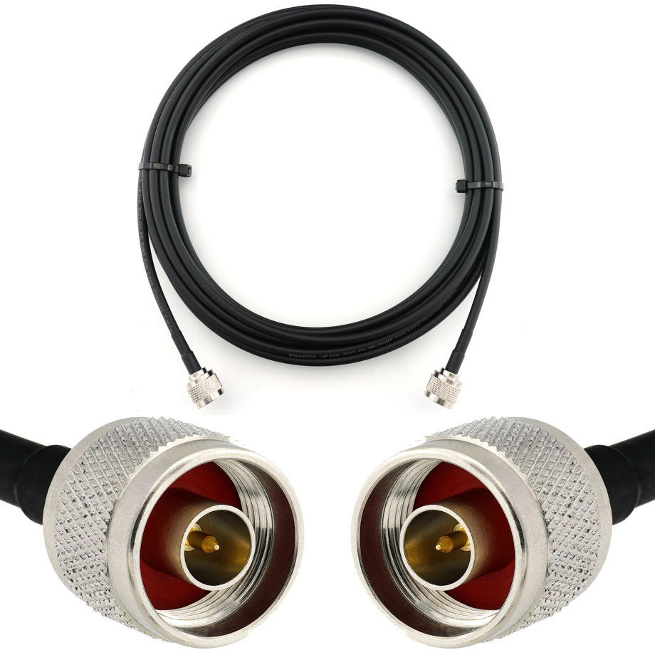 N Male to N Male 5m Coaxial Cable — HF240 (LMR240 equivalent)