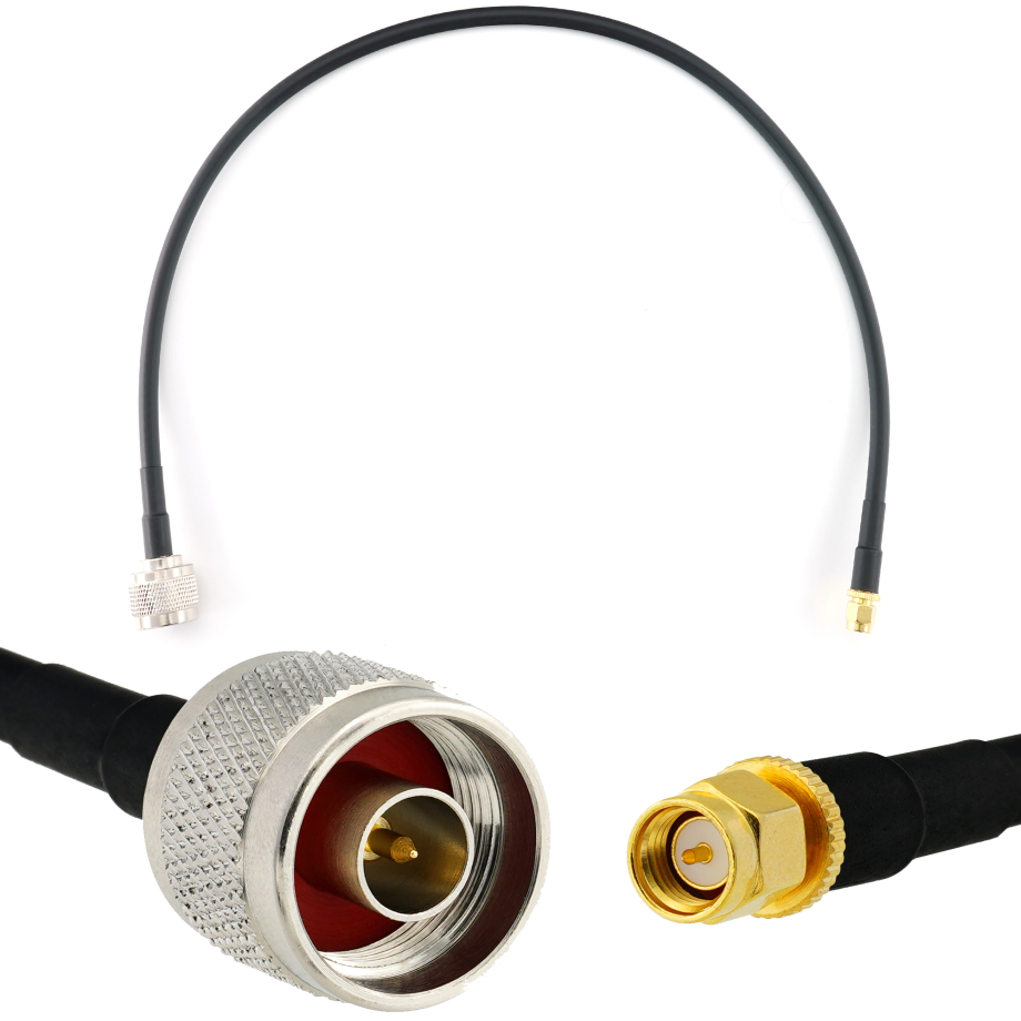 SMA Male to N Male 50cm Coaxial Cable — HF240 (LMR240 equivalent)