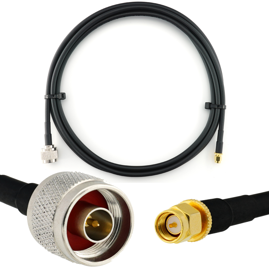 SMA Male to N Male 2m Coaxial Cable — HF240 (LMR240 equivalent)
