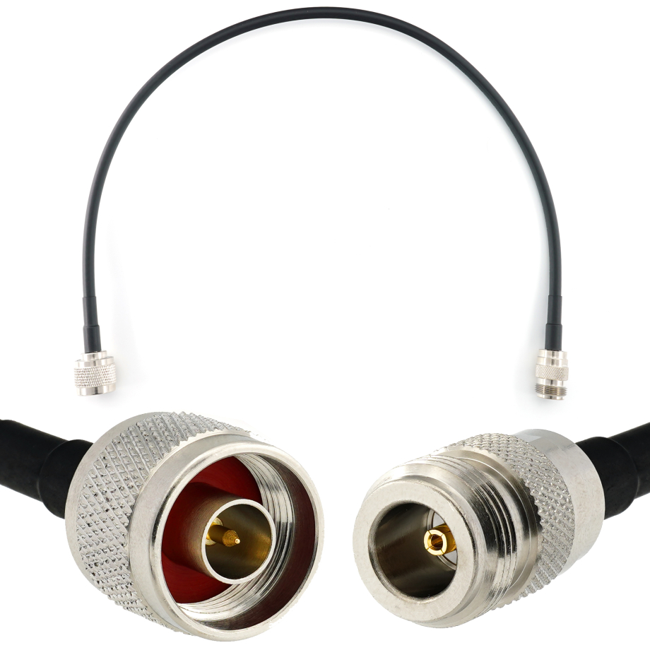 N Male to N Female 50cm Coaxial Cable — HF240 (LMR240 equivalent)