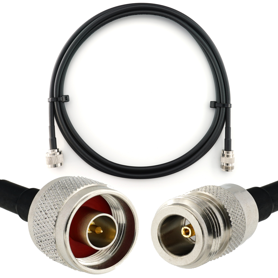 N Male to N Female 1m Coaxial Cable — HF240 (LMR240 equivalent)