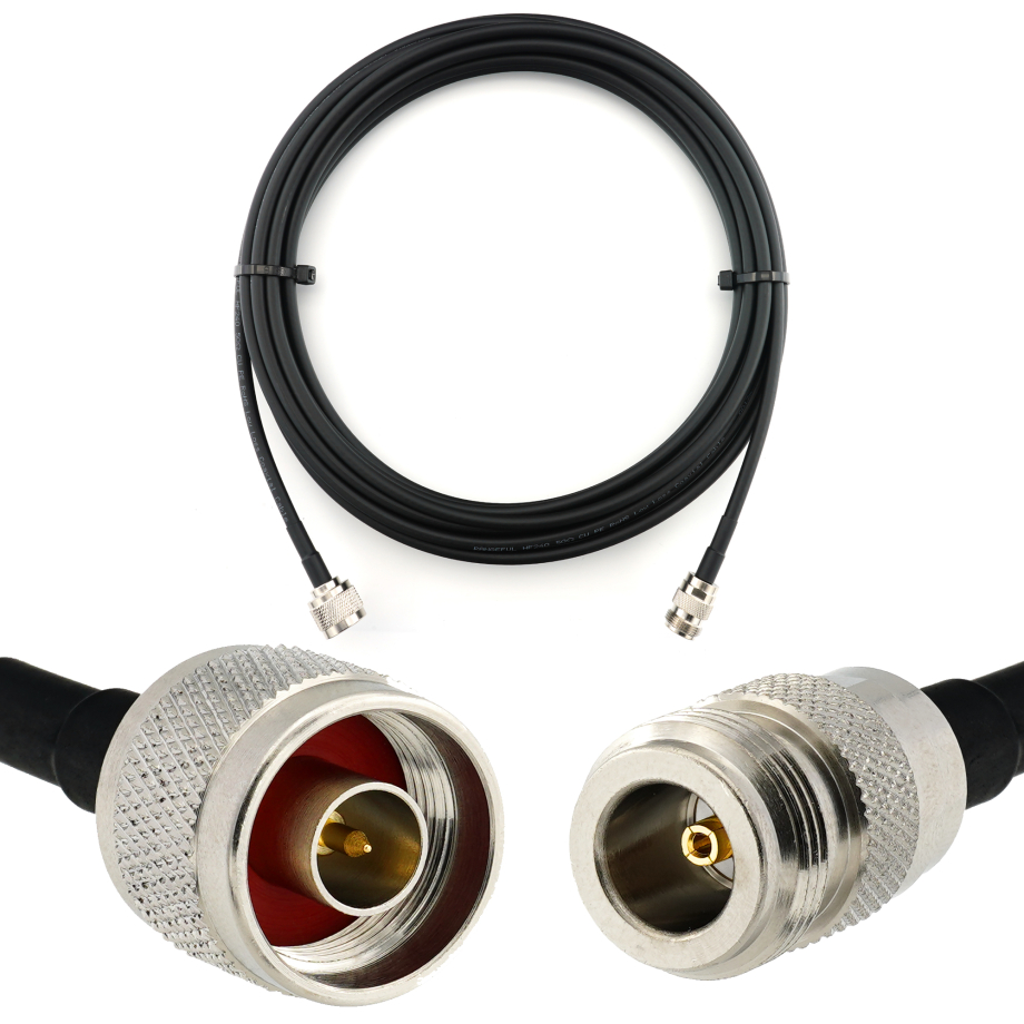N Male to N Female 5m Coaxial Cable — HF240 (LMR240 equivalent)