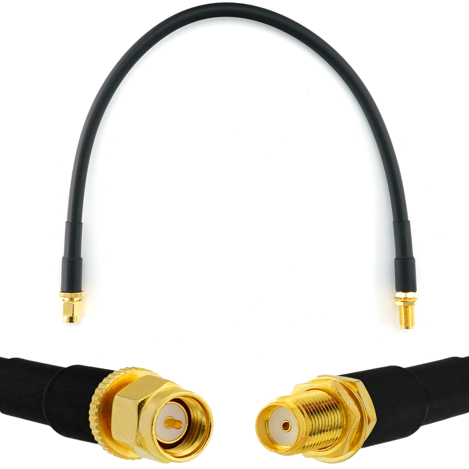 SMA Male to SMA Female 30cm Coaxial Cable — HF240 (LMR240 equivalent)