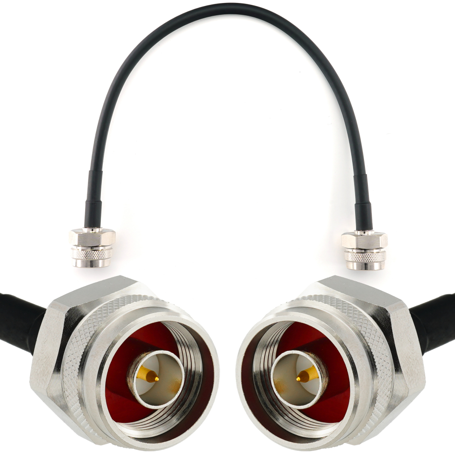 N Male to N Male Hex 30cm Coaxial Cable — HF240 (LMR240 equivalent)