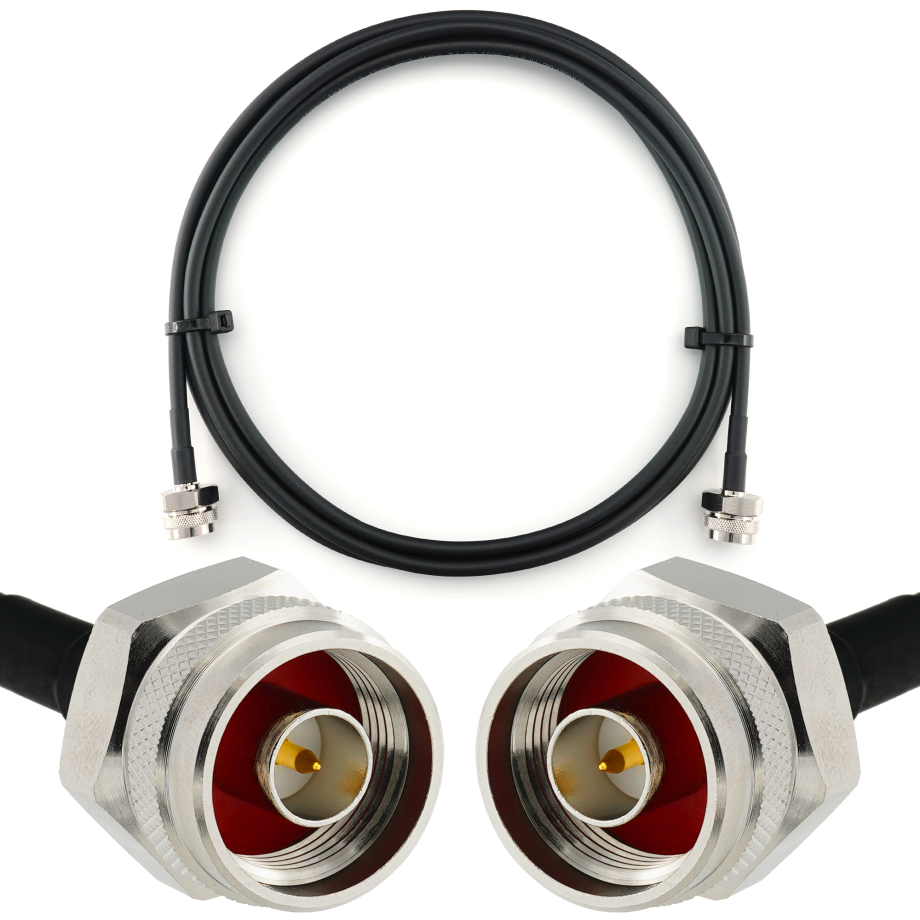 N Male to N Male Hex 2m Coaxial Cable — HF240 (LMR240 equivalent)