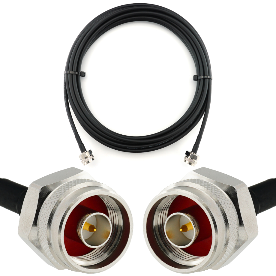 N Male to N Male Hex 5m Coaxial Cable — HF240 (LMR240 equivalent)