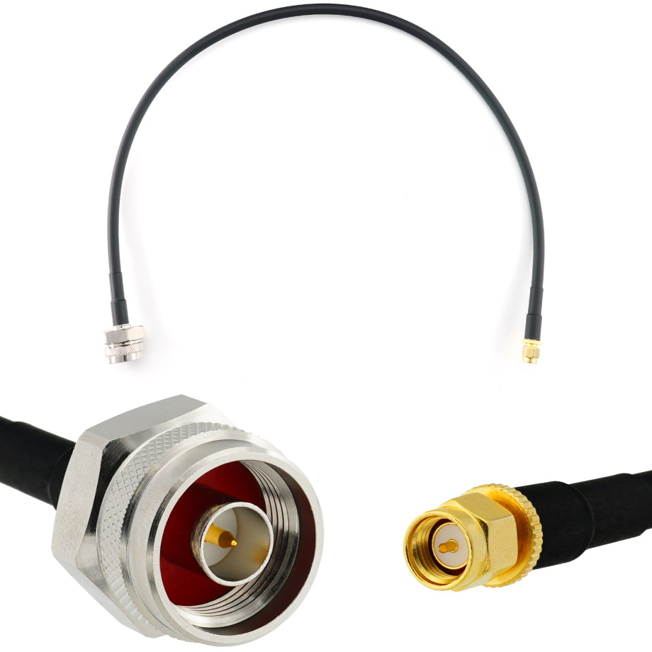 SMA Male to N Male Hex 50cm Coaxial Cable — HF240 (LMR240 equivalent)