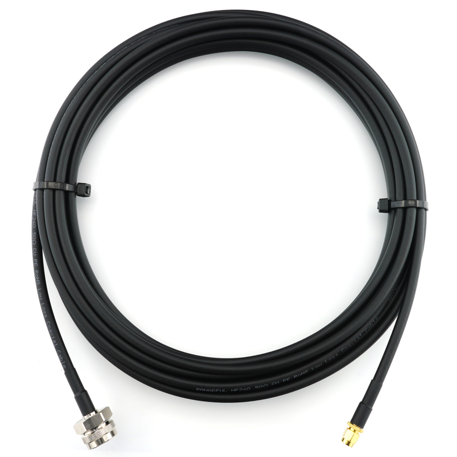 SMA Male to N Male Hex 5m Coaxial Cable — HF240 (LMR240 equivalent)