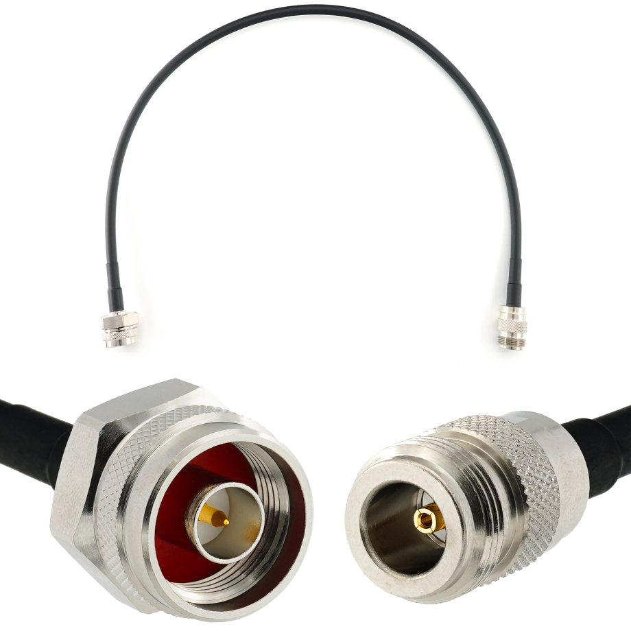 N Male Hex to N Female 50cm Coaxial Cable — HF240 (LMR240 equivalent)